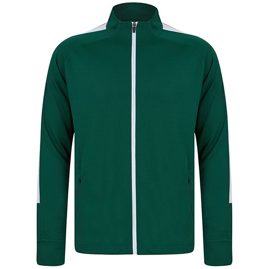 Bluza Dresowa Z Zamkiem Dziana FH871 - Bottle Green & White