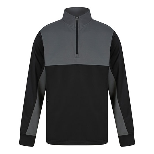 Bluza Klasyczna Poliester Zamek 1 4 FH874 - Black & Gunmetal Grey