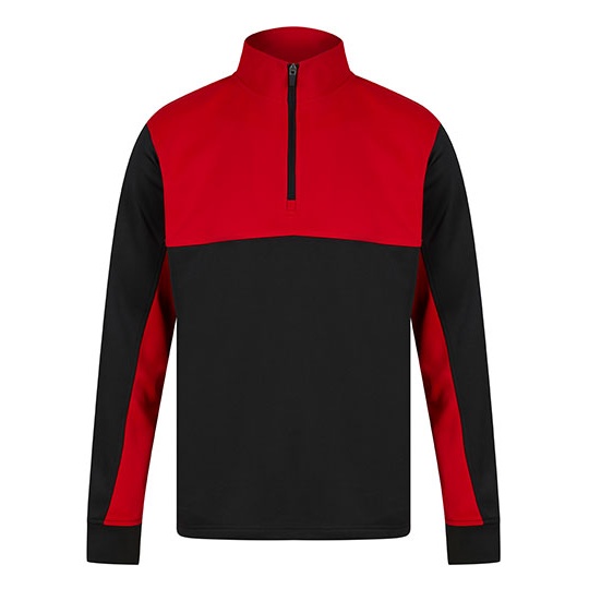Bluza Klasyczna Poliester Zamek 1 4 FH874 - Black & Red