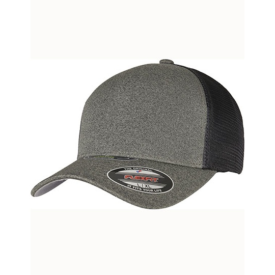 Dwukolorowa czapka trucker z siateczką FX5511UP - Olive & Black