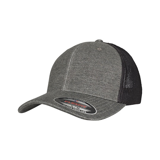 Czapka Trucker Flexfit Melanzowa FX6511M - Khaki & Black Mesh