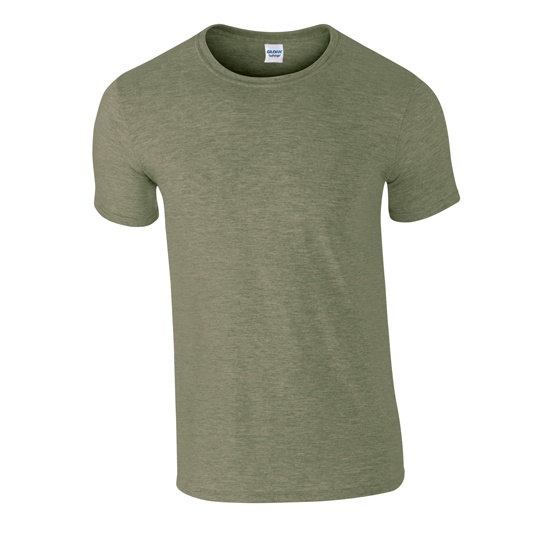 T-shirt Klasyczny Bawełniany z Poliestrem G64000 - Heather Military Green