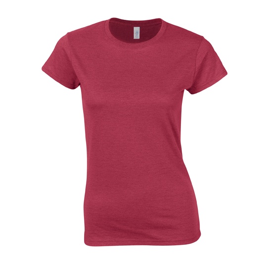 T-shirt Damski Krotki Rekaw Bawelna Ring-Spun G64000L - Antique Cherry Red (Heather)