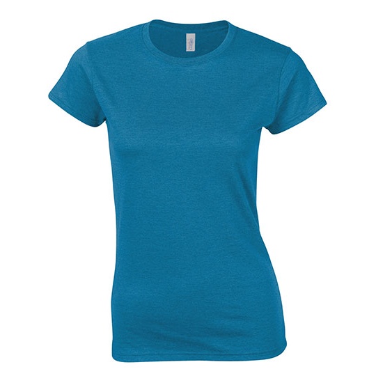 T-shirt Damski Krotki Rekaw Bawelna Ring-Spun G64000L - Antique Sapphire (Heather)