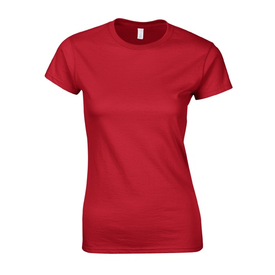 T-shirt Damski Krotki Rekaw Bawelna Ring-Spun G64000L - Red