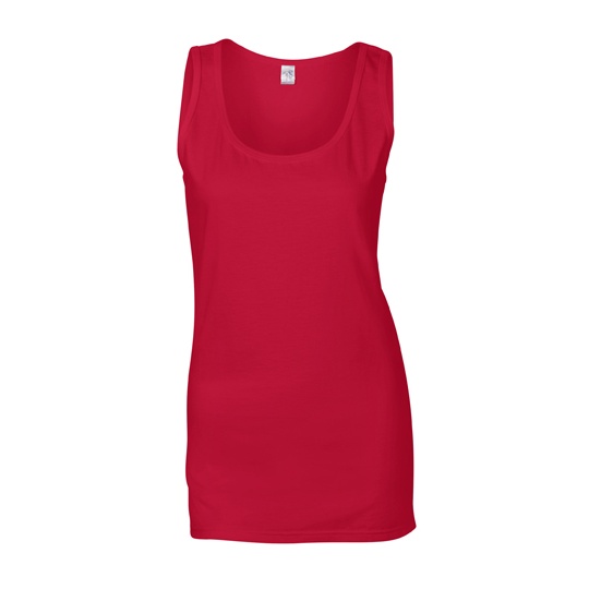 Top Damski Dopasowany Bawelniany G64200L - Cherry Red