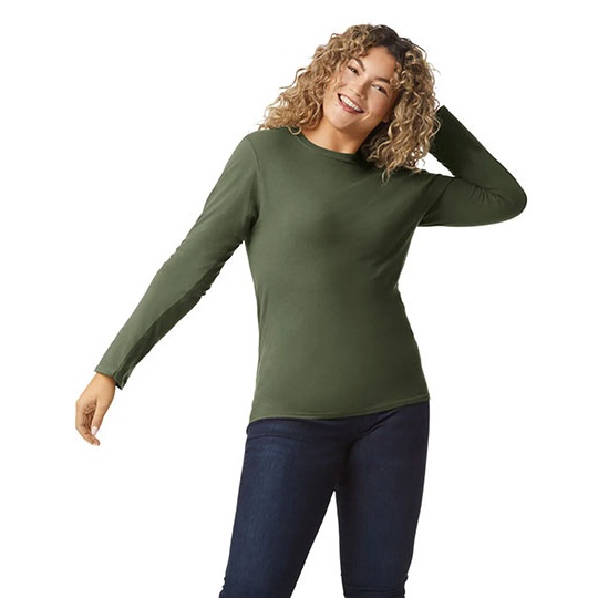 Koszulka Unisex Dlugi Rekaw Bawelniana G64400 - Military Green