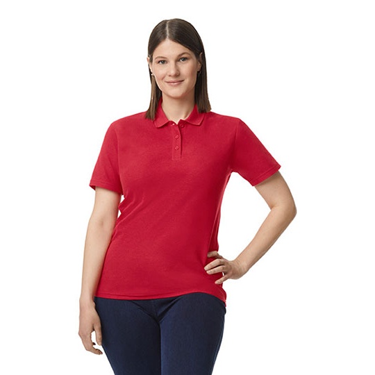 Koszulka Polo Damska Slim Bawelna Pika G64800L - Cherry Red