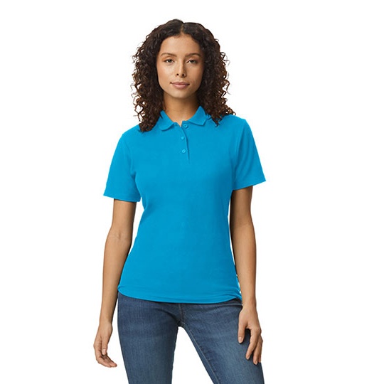 Koszulka Polo Damska Slim Bawełna Pika G64800L - Sapphire