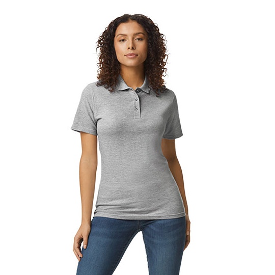 Koszulka Polo Damska Slim Bawelna Pika G64800L - Sport Grey (Heather)