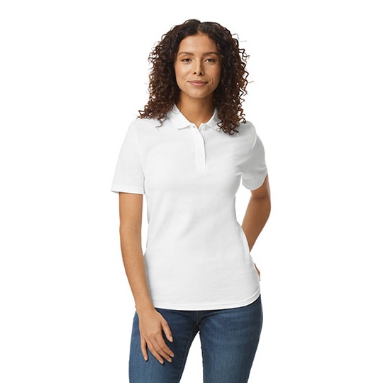 Koszulka Polo Damska Slim Bawelna Pika G64800L - White