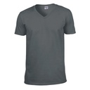 T-shirt Męski Klasyczny V-neck Bawełniany G64V00 - Charcoal (Solid)