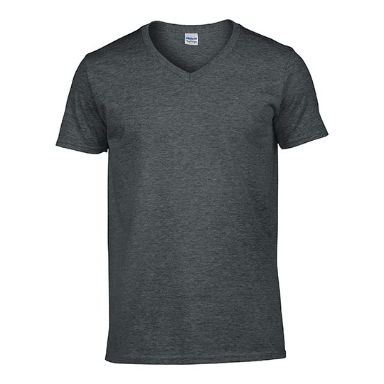 T-shirt Meski Klasyczny V-neck Bawelniany G64V00 - Dark Heather