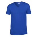 T-shirt Męski Klasyczny V-neck Bawełniany G64V00 - Royal