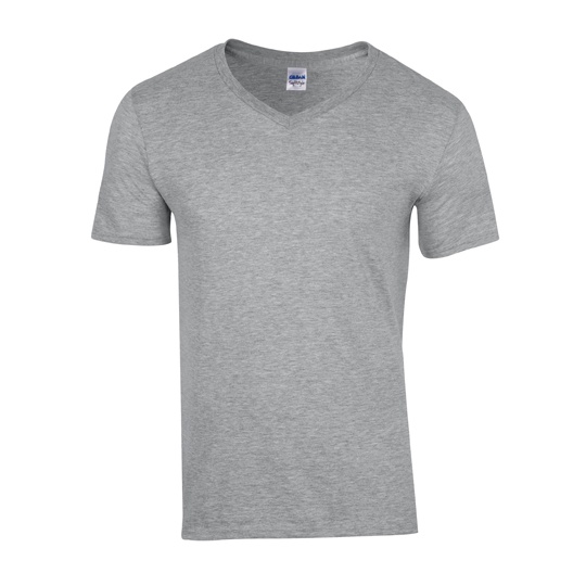T-shirt Męski Klasyczny V-neck Bawełniany G64V00 - Sport Grey (Heather)