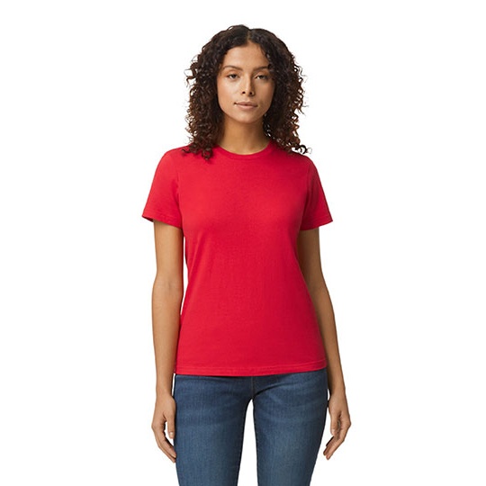 T-shirt Damski Slim Bawelniany G65000L - Red