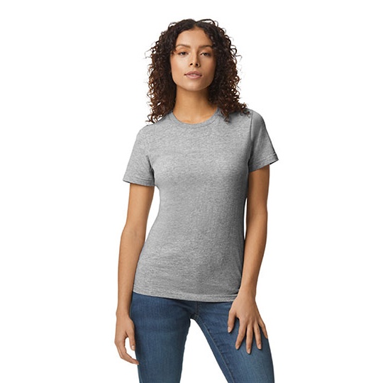 T-shirt Damski Slim Bawelniany G65000L - Sport Grey (Heather)