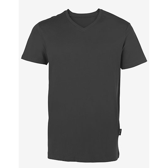 Koszulka Męska Slim Bawełna Organiczna Dekolt V HRM102 - Dark Grey
