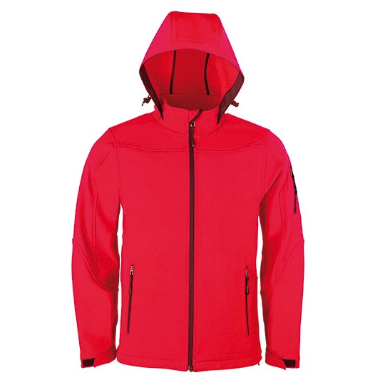 Kurtka Meska Softshell z Odpinanym Kapturem HRM1101 - Red