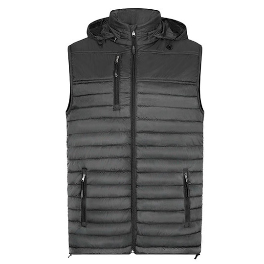 Kamizelka Meska z Kapturem Wodoodporna Poliamidowa HRM1301 - Dark Grey