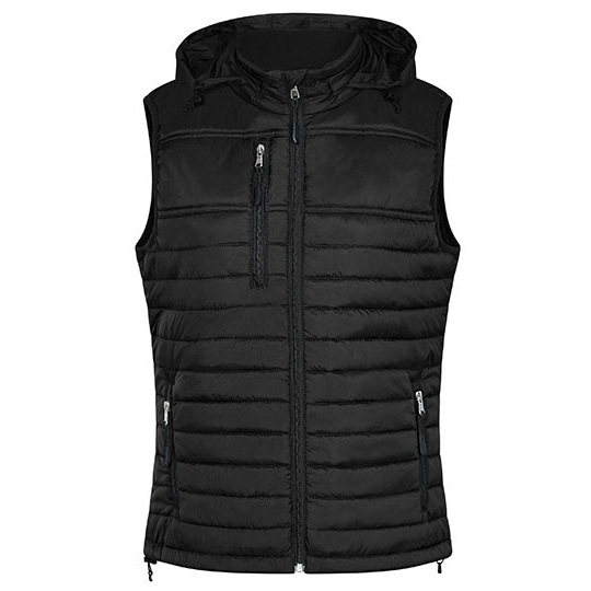 Damska pikowana kamizelka z kapturem HRM1302 - Black