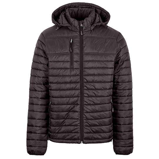 Meska pikowana kurtka z odpinanym kapturem HRM1401 - Dark Grey