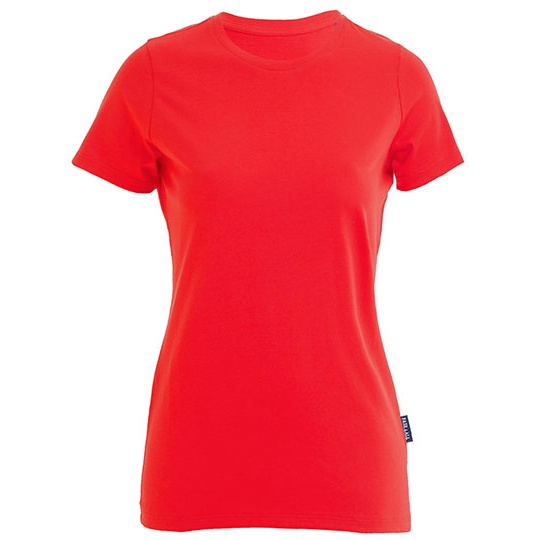 Damski T-shirt Slim z Okrągłym Dekoltem HRM201 - Red