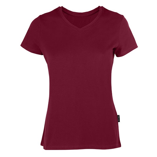 Damski T-shirt V-Neck HRM202 - Bordeaux
