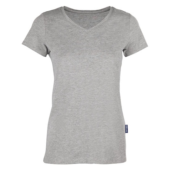 Damski T-shirt V-Neck HRM202 - Grey Melange