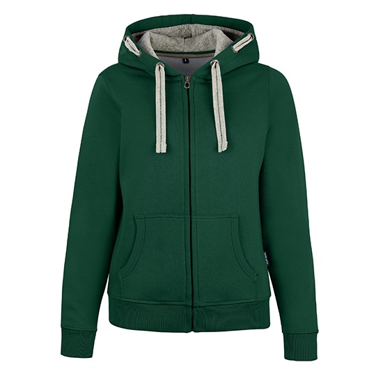 Bluza Damska Slim Bawełniana z Kapturem HRM801 - Bottle Green