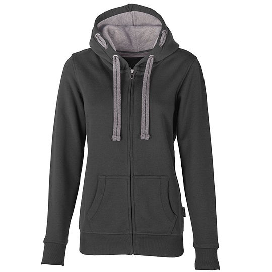 Bluza Damska Slim Bawelniana z Kapturem HRM801 - Dark Grey