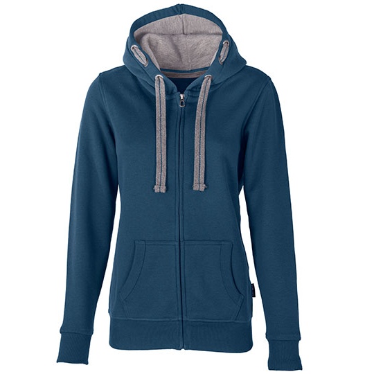 Bluza Damska Slim Bawełniana z Kapturem HRM801 - Denim