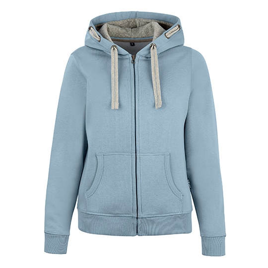 Bluza Damska Slim Bawelniana z Kapturem HRM801 - Sky Blue