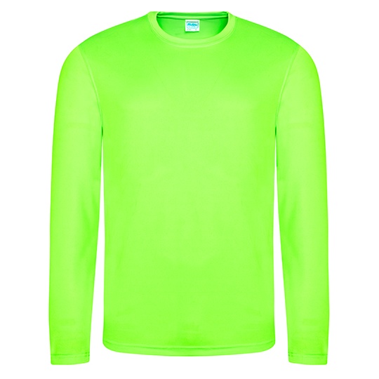 Koszulka Sportowa Dlugi Rekaw Odprowadzajaca Wilgoc Ochrona UV JC002 - Electric Green