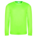 Koszulka Sportowa Długi Rękaw Odprowadzajaca Wilgoc Ochrona UV JC002 - Electric Green
