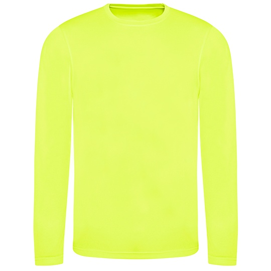 Koszulka Sportowa Dlugi Rekaw Odprowadzajaca Wilgoc Ochrona UV JC002 - Electric Yellow