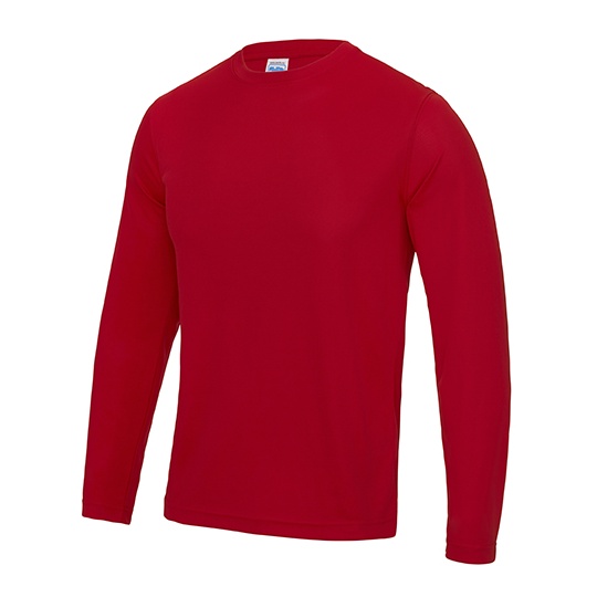 Koszulka Sportowa Dlugi Rekaw Odprowadzajaca Wilgoc Ochrona UV JC002 - Fire Red