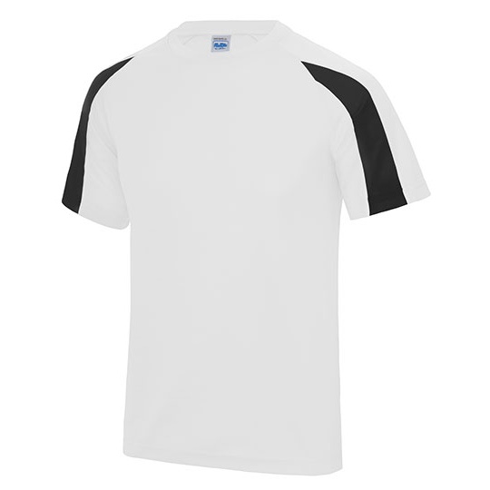 Koszulka Sportowa Klasyczna Poliester Odprowadzająca Wilgoć JC003 - Arctic White & Jet Black