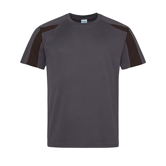 Koszulka Sportowa Klasyczna Poliester Odprowadzajaca Wilgoc JC003 - Charcoal (Solid) & Jet Black