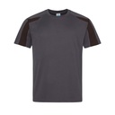 Koszulka Sportowa Klasyczna Poliester Odprowadzajaca Wilgoc JC003 - Charcoal (Solid) & Jet Black