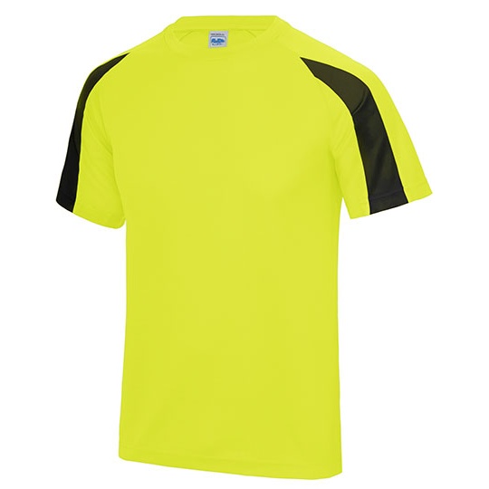 Koszulka sportowa z raglanowymi rękawami JC003 - Electric Yellow & Jet Black