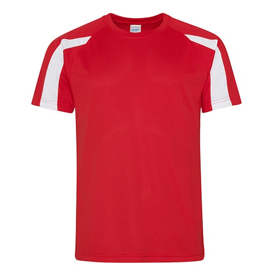 Koszulka Sportowa Klasyczna Poliester Odprowadzajaca Wilgoc JC003 - Fire Red & Arctic White