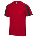 Koszulka Sportowa Klasyczna Poliester Odprowadzajaca Wilgoc JC003 - Fire Red & Jet Black