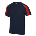 Koszulka Sportowa Klasyczna Poliester Odprowadzajaca Wilgoc JC003 - French Navy & Fire Red