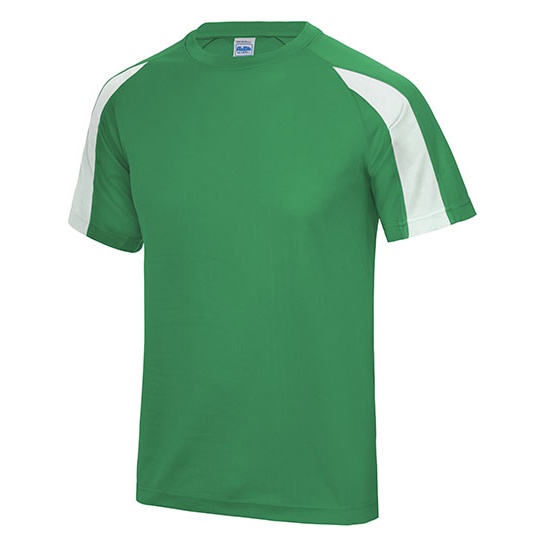 Koszulka Sportowa Klasyczna Poliester Odprowadzająca Wilgoć JC003 - Kelly Green & Arctic White