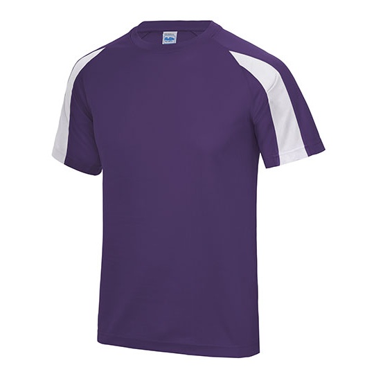 Koszulka Sportowa Klasyczna Poliester Odprowadzajaca Wilgoc JC003 - Purple & Arctic White