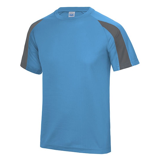 Koszulka Sportowa Klasyczna Poliester Odprowadzajaca Wilgoc JC003 - Sapphire Blue & Charcoal (Solid)