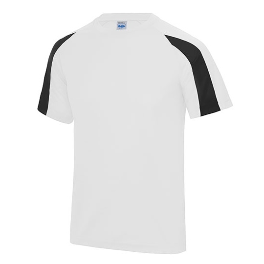 T-shirt Dzieciecy Sportowy Odprowadzajacy Wilgoc JC003J - Arctic White & Jet Black