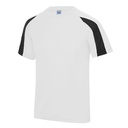 T-shirt Dziecięcy Sportowy Odprowadzajacy Wilgoc JC003J - Arctic White & Jet Black