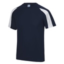 T-shirt Dziecięcy Sportowy Odprowadzajacy Wilgoc JC003J - French Navy & Arctic White